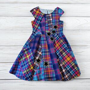 Hannah Banana Plaid Star Dress Size 14